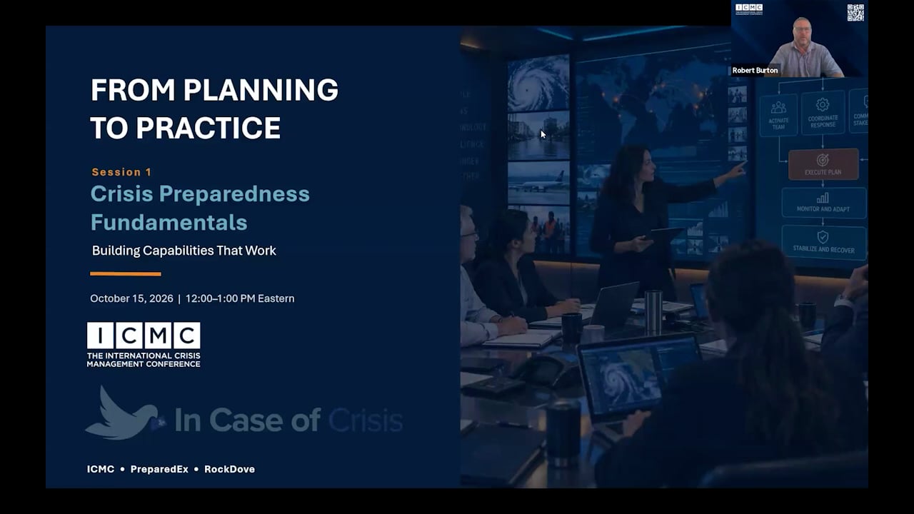 From Planning to Practice, Session 1: Crisis Preparedness Fundamentals