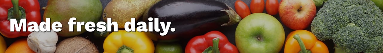 Ultra-wide video wall piece for FelFel reading Made fresh daily