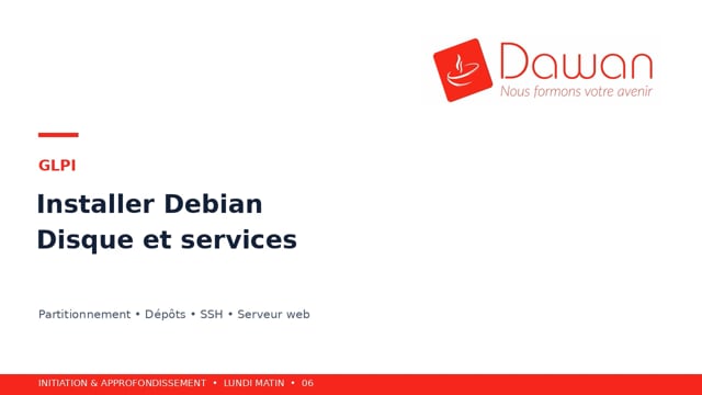 installer debian : disque et services
