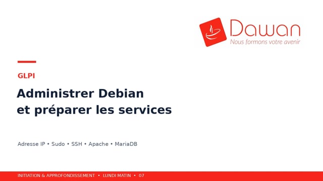 administrer debian et préparer les services