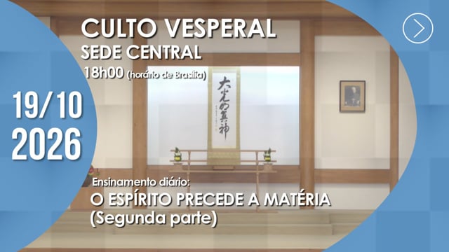 Capa do vídeo do “Culto Vesperal | Sede Central - 19/10/2026”.