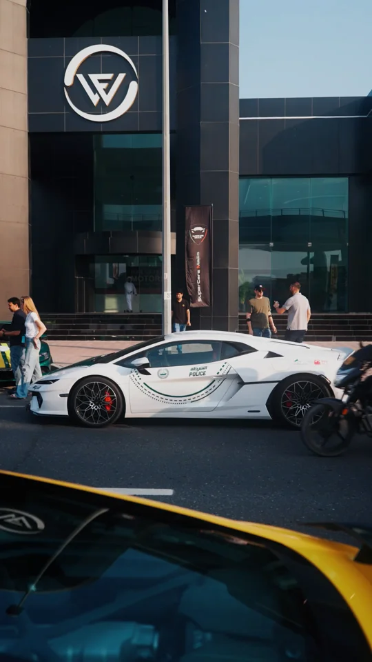 Still from the Supercar Club Majlis downtown parade in Dubai