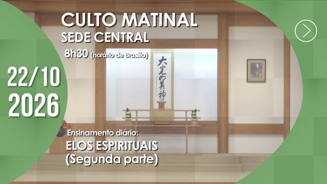 Capa do vídeo do “Culto Matinal | Sede Central - 22/10/2026”.