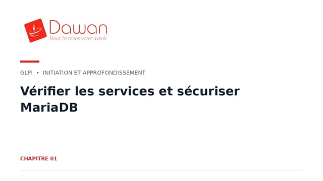 vérifier les services et sécuriser mariadb