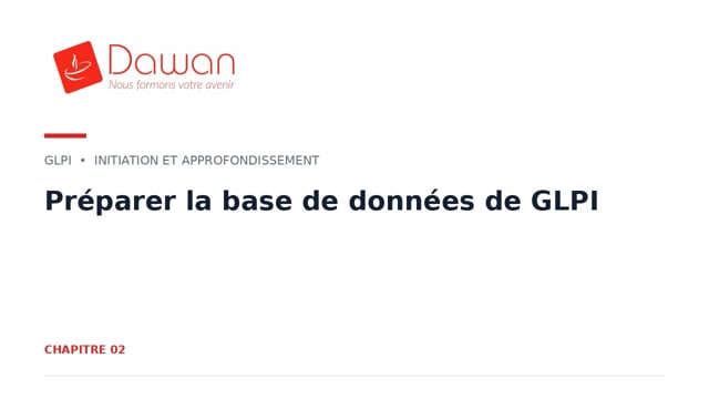 préparer la base de données de glpi