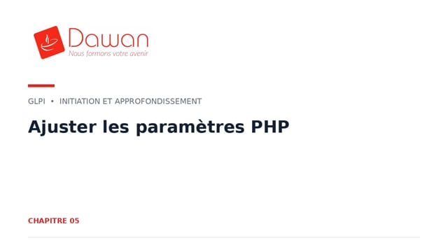 ajuster les paramètres php