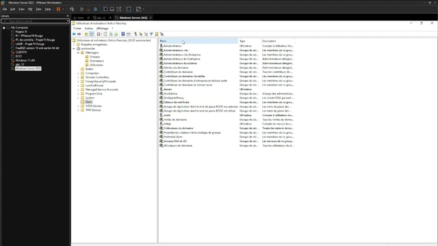préparer les paramètres active directory