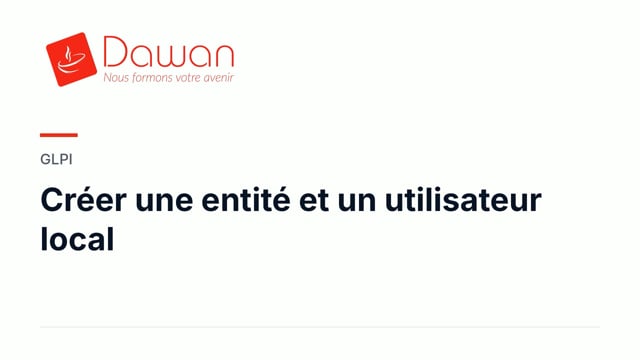 créer une entité et un utilisateur local