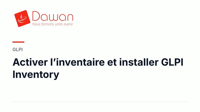 activer l’inventaire et installer glpi inventory