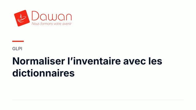 normaliser l’inventaire avec les dictionnaires