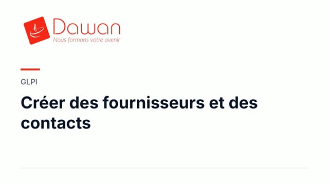 créer des fournisseurs et des contacts