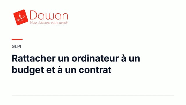 rattacher un ordinateur à un budget et à un contrat