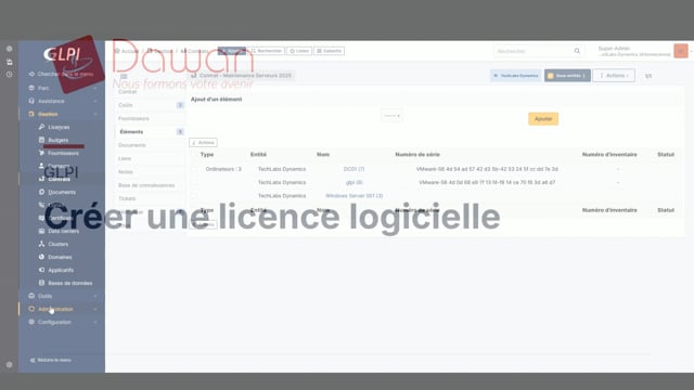 créer une licence logicielle