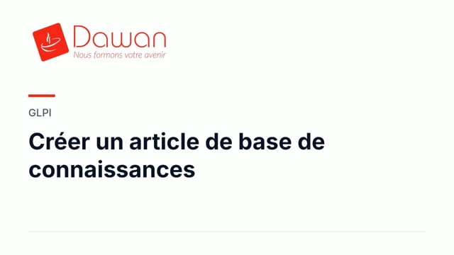 créer un article de base de connaissances