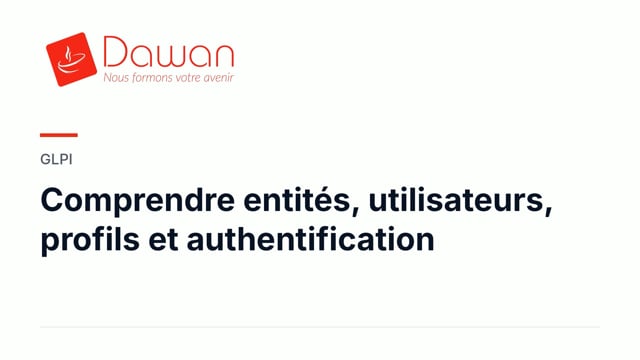 comprendre entités, utilisateurs, profils et authentification