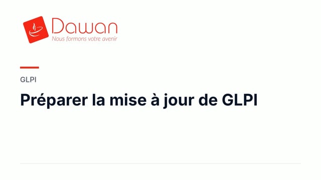 préparer la mise à jour de glpi