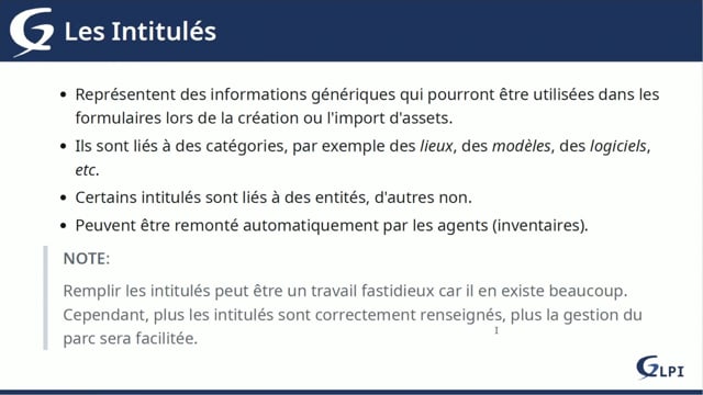 comprendre intitulés, règles et actions automatiques