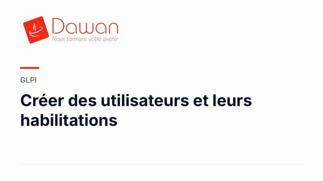 créer des utilisateurs et leurs habilitations