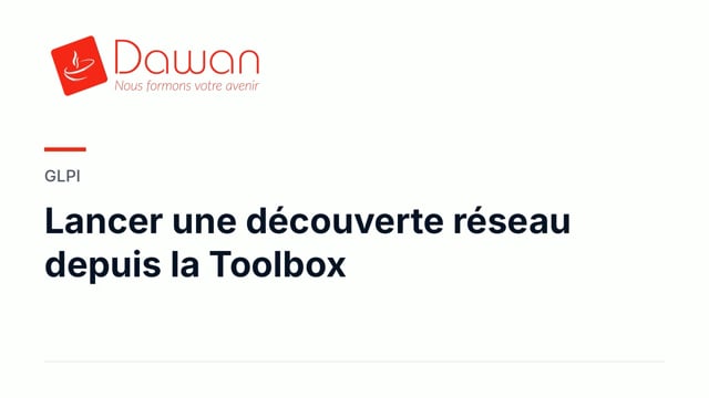 lancer une découverte réseau depuis la toolbox