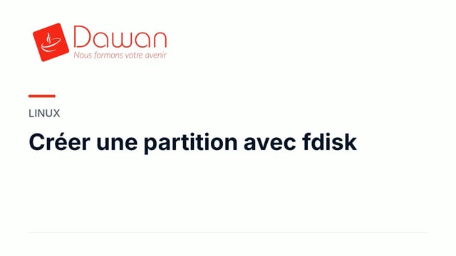 créer une partition avec fdisk