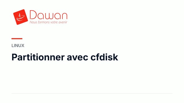 partitionner avec cfdisk