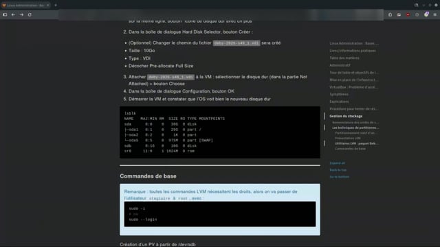 créer un volume physique avec pvcreate