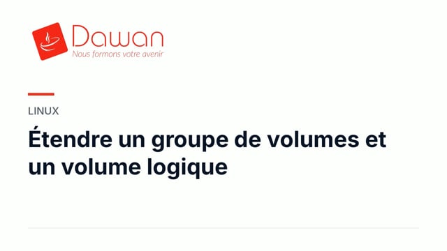 étendre un groupe de volumes et un volume logique