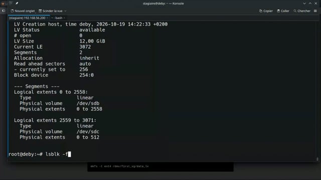 formater un volume logique en xfs