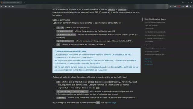 distinguer les options unix et bsd de ps