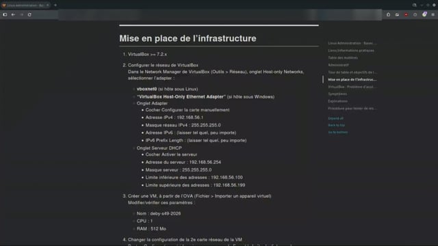 configurer le réseau privé hôte de virtualbox