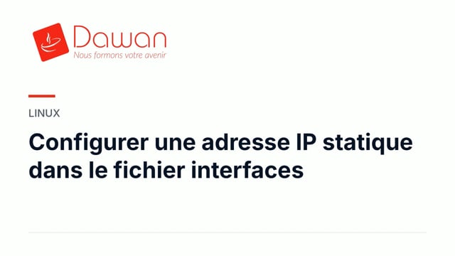 configurer une adresse ip statique dans le fichier interfaces