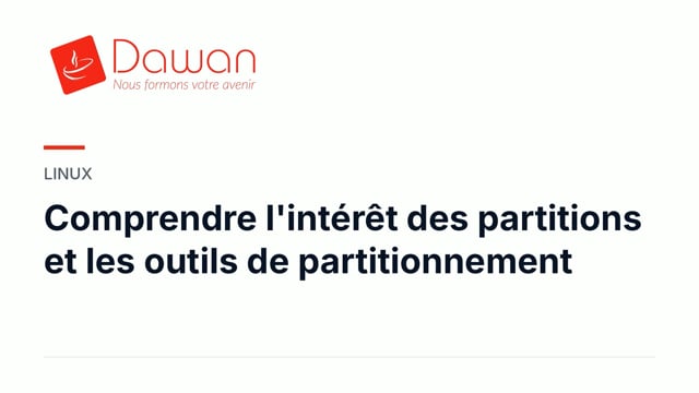 comprendre l'intérêt des partitions et outils de partitionnement