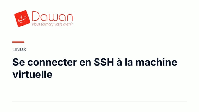 se connecter en ssh à la machine virtuelle