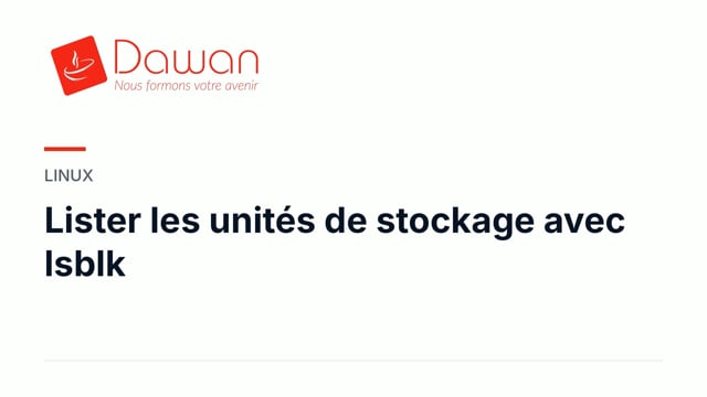 lister les unités de stockage avec lsblk