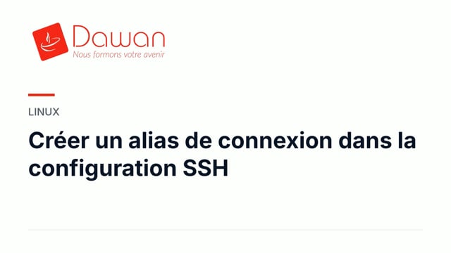 créer un alias de connexion dans la configuration ssh