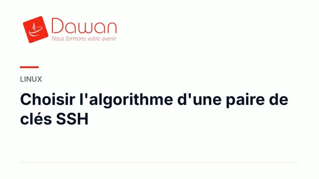 choisir l'algorithme d'une paire de clés ssh