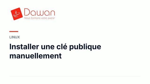 installer une clé publique manuellement