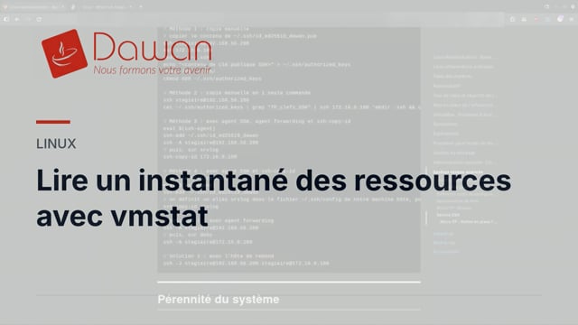 lire un instantané des ressources avec vmstat
