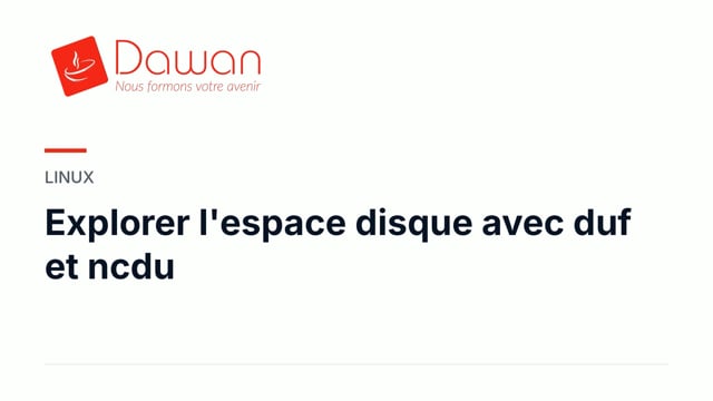 explorer l'espace disque avec duf et ncdu