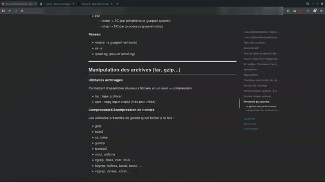 créer et lister une archive avec tar