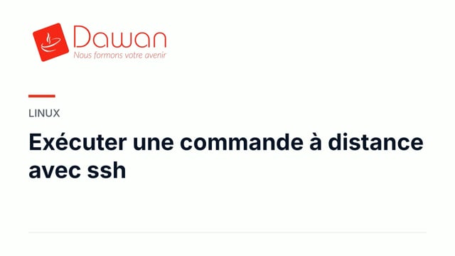 exécuter une commande à distance avec ssh