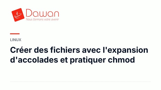 créer des fichiers par expansion d'accolades et pratiquer chmod