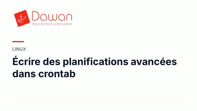 écrire des planifications avancées dans crontab