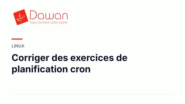 corriger des exercices de planification cron