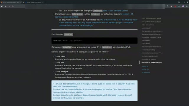 comprendre les chaînes input, output et forward