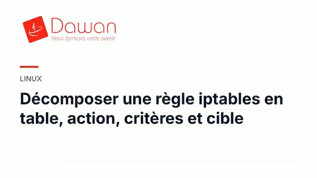 décomposer une règle iptables : table, action, critères, cible