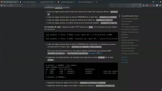 trouver les options de filtrage propres à un protocole