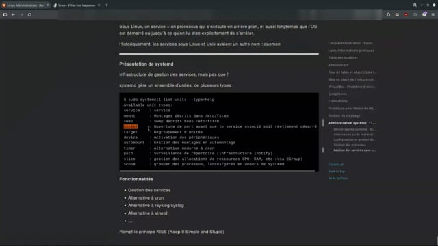 repérer les autres unités systemd et leur arborescence