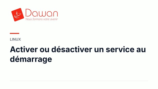 activer ou désactiver un service au démarrage