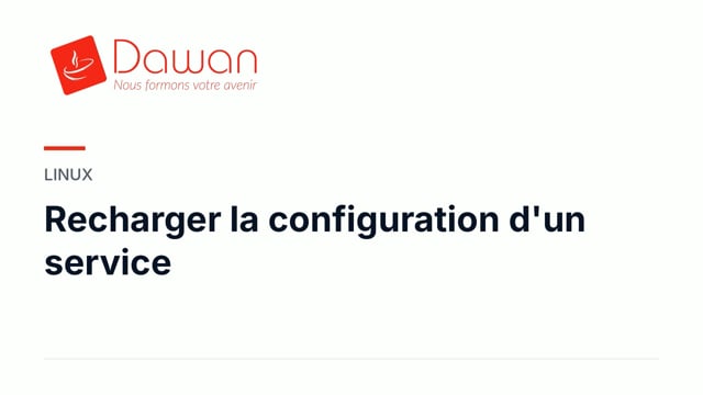 recharger la configuration d'un service